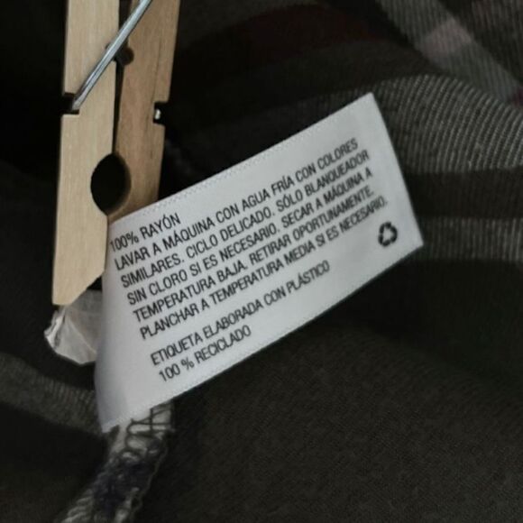 Universal Thread Olive Plaid Flannel High Low Tunic Top Sz M - Picture 10 of 11